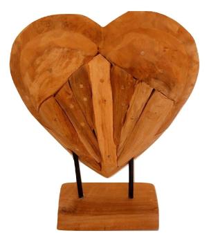 Preview: Dekoherz aus massiven Teakholz 30cm